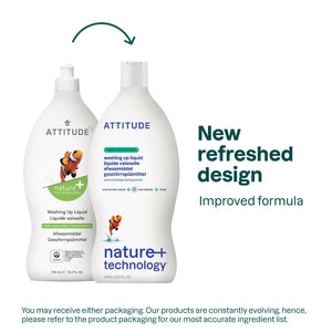 Attitude Nature+ Dishwashing Liquid Green Apple & Basil 700ml