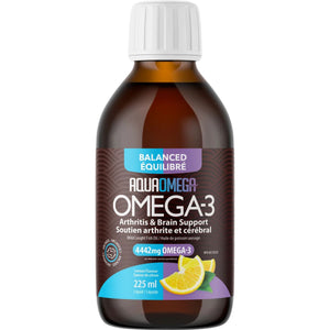 AquaOmega Balanced Balanced Arthritis & Brain Support Omega-3 Lemon 225mL