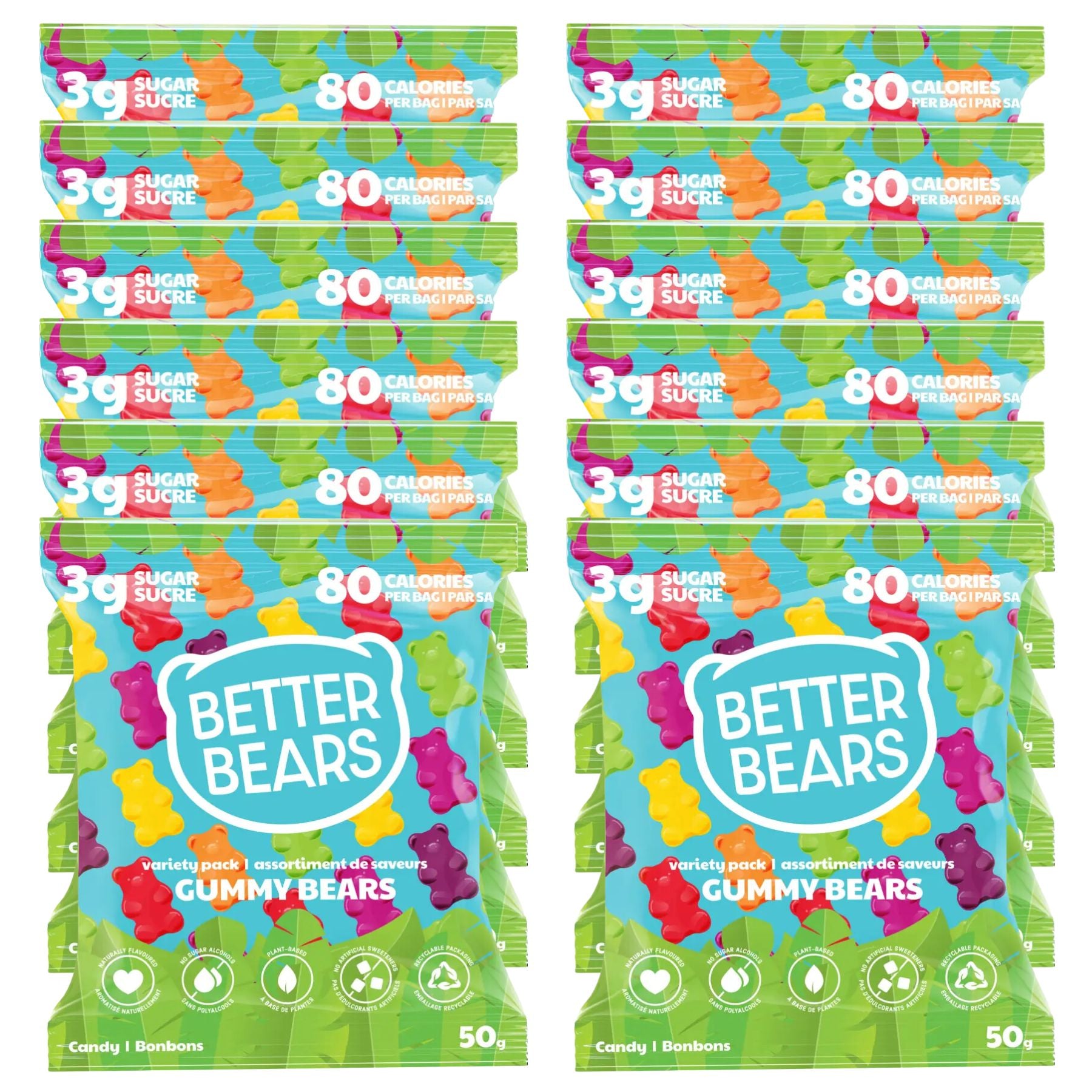 Better Bears Variety Pack Gummy Bears - Pack of 12x50g