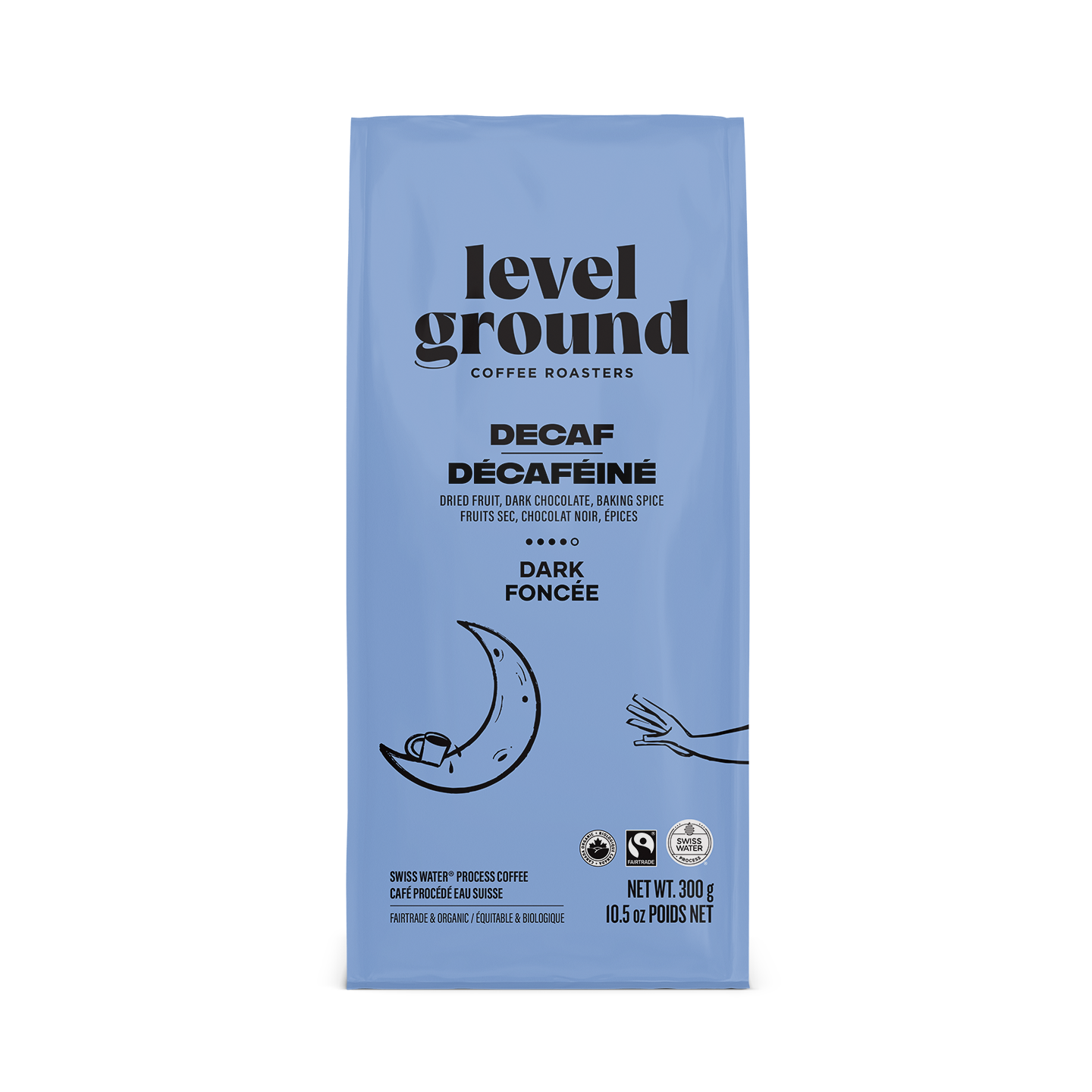Level Ground Decaf Whole Bean Coffee 300g