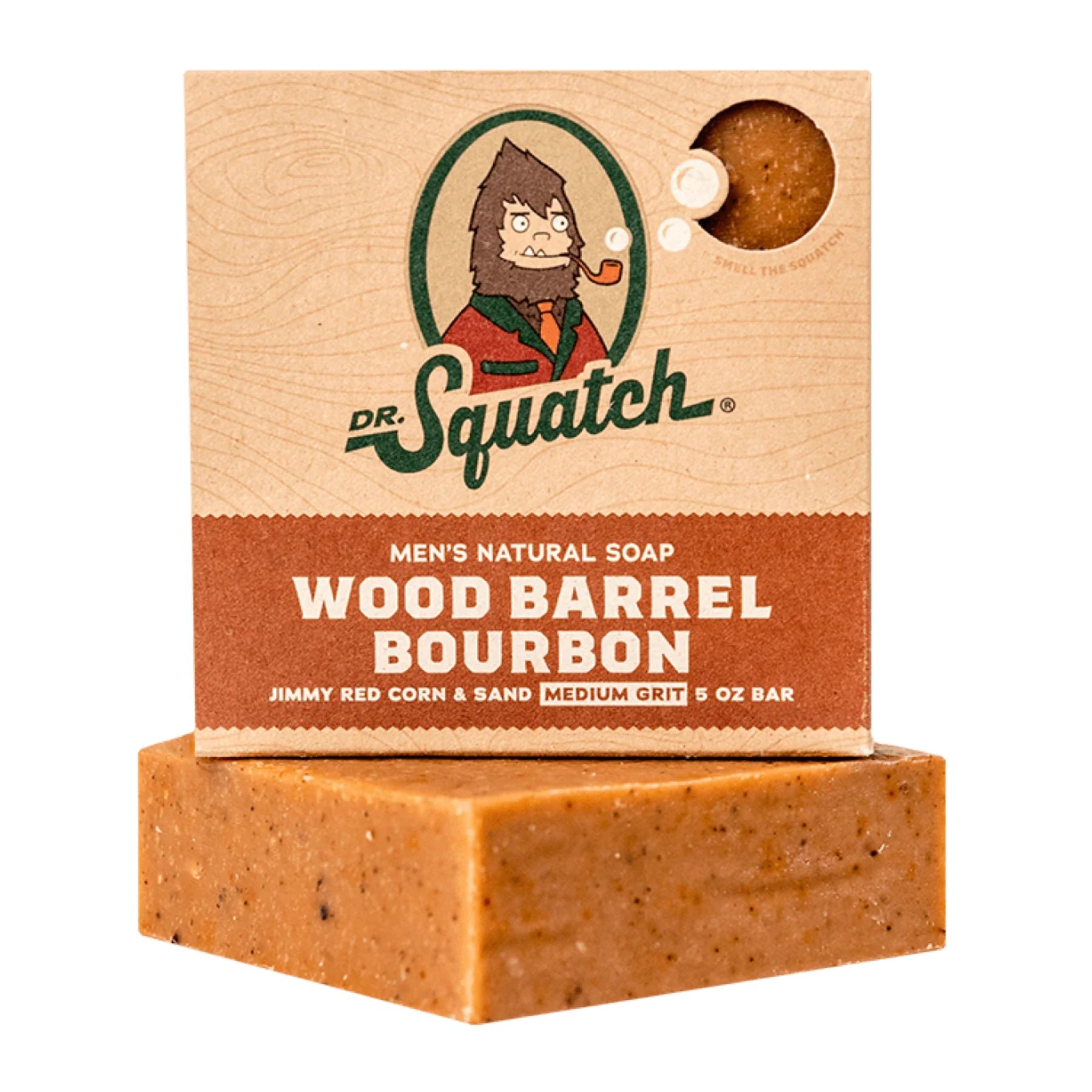 Dr. Squatch Men's Bar Soap Wood Barrel Bourbon 141g