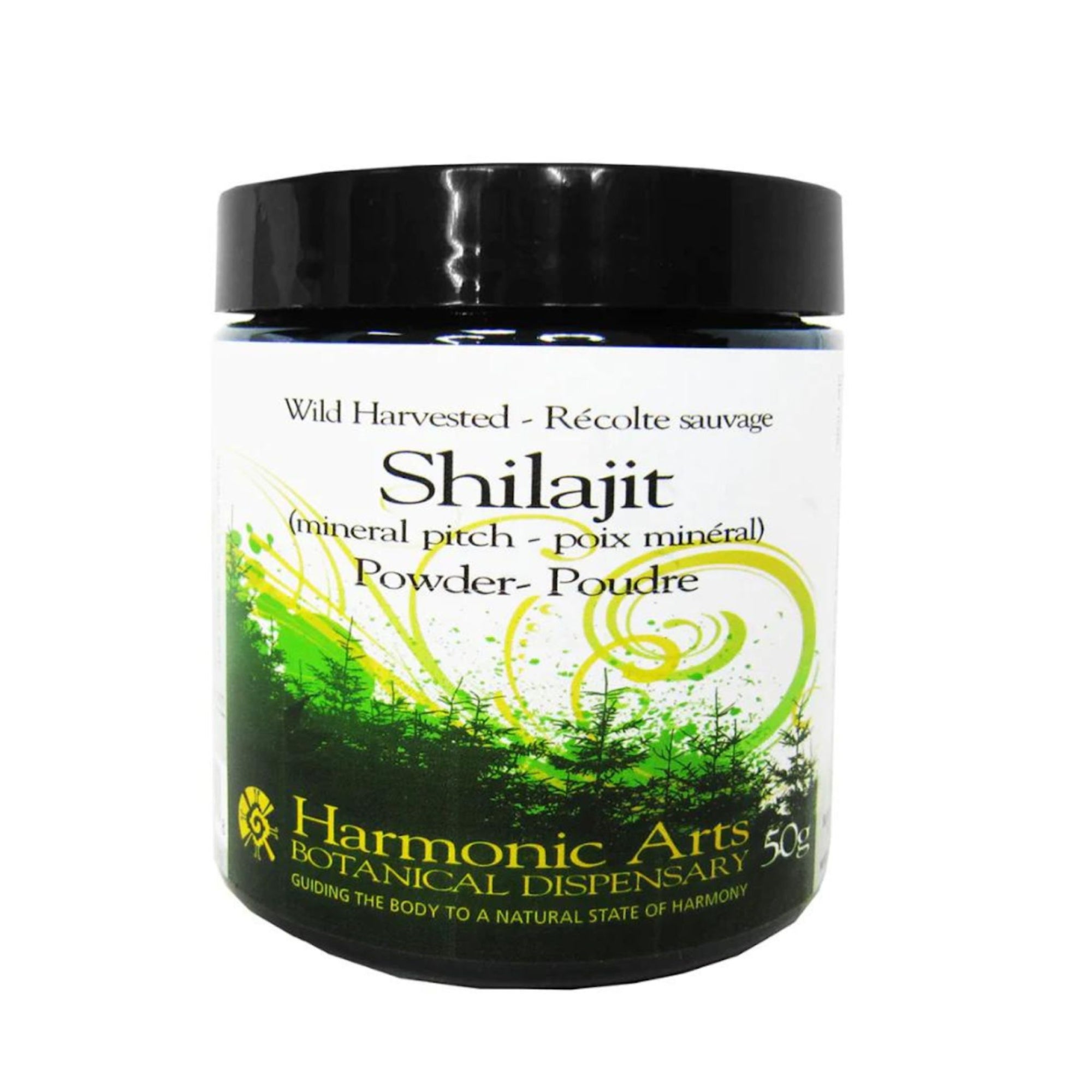 Harmonic Arts Shilajit Powder - 50g: A natural and potent herbal supplement known for its health benefits: high in fumic and fulvic acids providing essential minerals. 