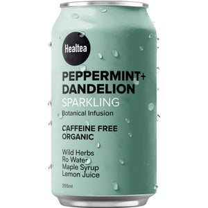 Healtea Organic Sparkling Peppermint + Dandelion Tea 355mL