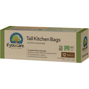 If You Care Compostable 13-Gallon Recycled Tall Kitchen Bags 12ct