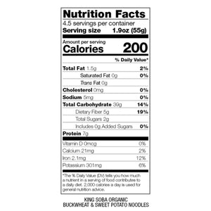 King Soba Organic Buckwheat & Sweet Potato Noodles 250g