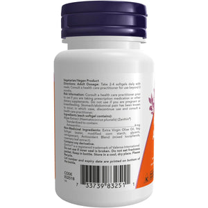 NOW Astaxanthin 4mg Veg Softgels 60s