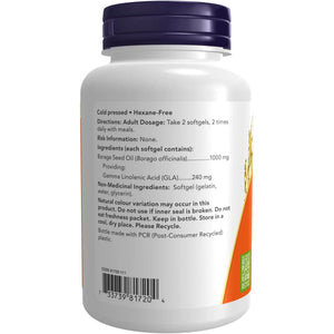 NOW Borage Oil 1000mg Softgels 60s
