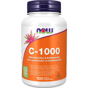 NOW C-1000 Sustained Release with Rose Hips & Bioflavonoids Tablets 100s