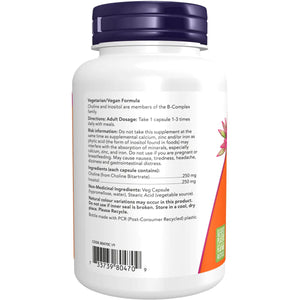 NOW Choline & Inositol 500mg Capsules 100s