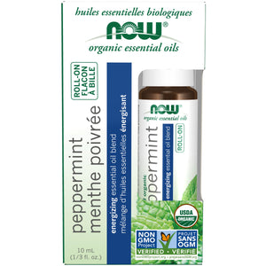 NOW Organic Peppermint Essential Oil Roll-On 10mL