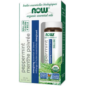 NOW Organic Peppermint Essential Oil Roll-On 10mL