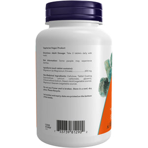 NOW Magnesium Citrate 200mg Tablets 100s