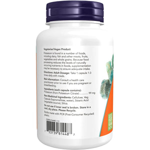 NOW Potassium Citrate 99mg Capsules 100s