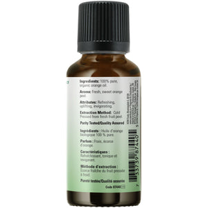 NOW 100% Pure Organic Orange Essential Oil 30mL