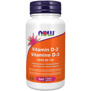 NOW Vitamin D3 1,000 IU Softgels 360s