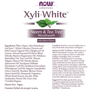 NOW XyliWhite Neem and Tea Tree Mouthwash 473mL