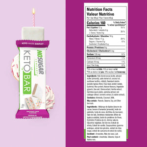 No Sugar Co. Keto Bar - Birthday Cake 40g