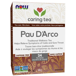 NOW Caring Tea Pau D'Arco Chai Wellness 24ct