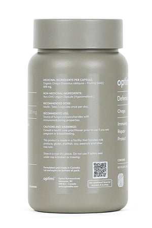 Optimi Defence Chaga Mushroom 60 Vegan Caps
