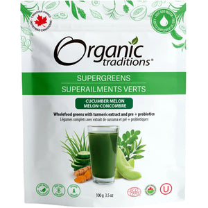 Organic Traditions Supergreens Cucumber Melon 100g