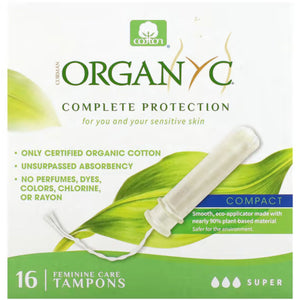 Organyc Compact Eco-Applicator Tampons – Super 16ct
