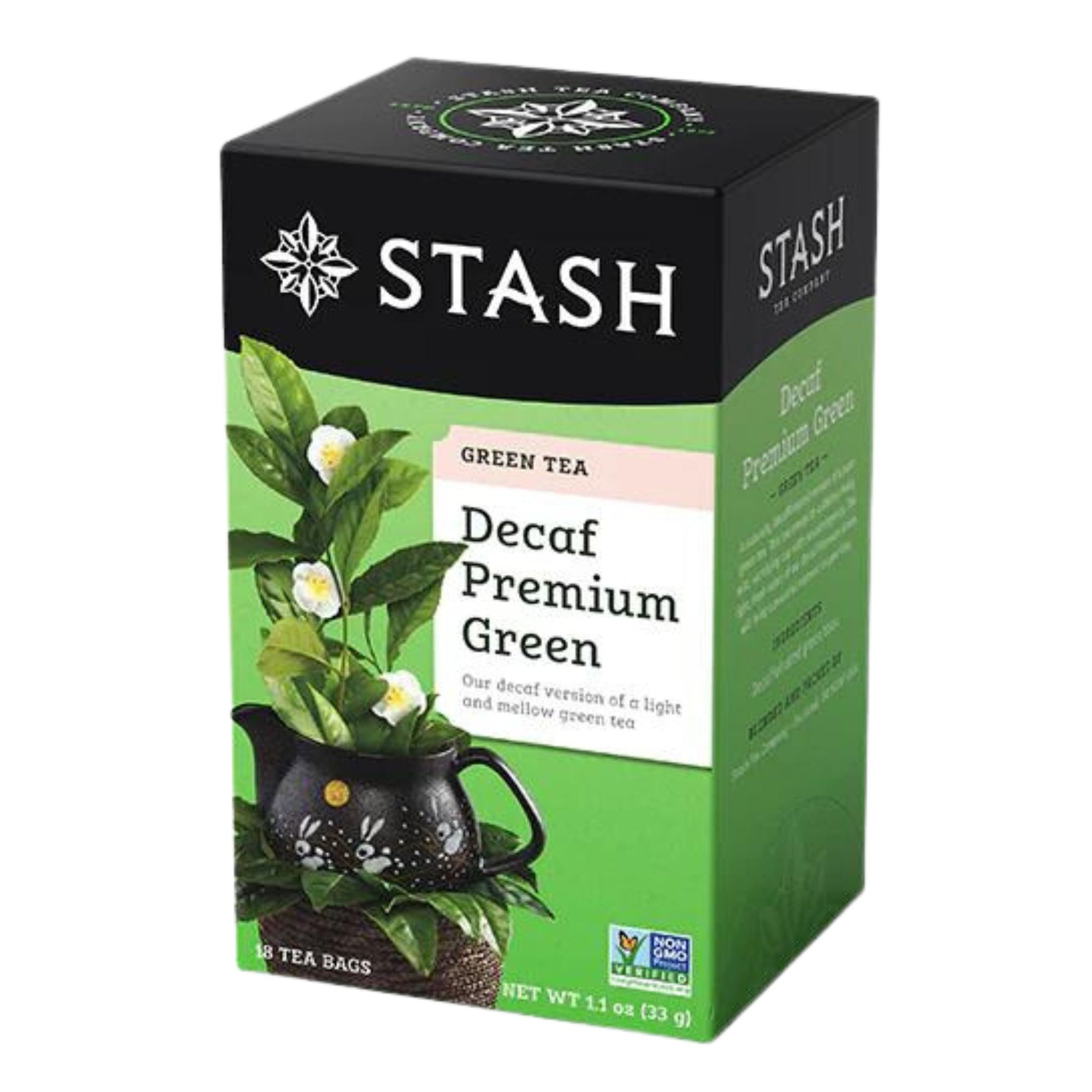 Stash Decaf Premium Green Tea - 18 tea bags in a box - The decaf version of a light and mellow green tea. 