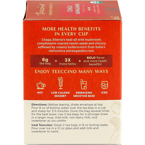 Teeccino Chaga Ashwagandha Butterscotch Cream Mushroom Herbal Tea 10ct