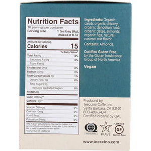 Teeccino Dandelion Caramel Nut Roasted Herbal Tea 10ct
