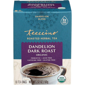 Teeccino Dandelion Dark Roast Herbal Tea 10ct