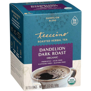 Teeccino Dandelion Dark Roast Herbal Tea 10ct