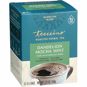Teeccino Dandelion Mocha Mint Roasted Herbal Tea 10ct