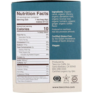 Teeccino Dandelion Turmeric Roasted Herbal Tea 10ct