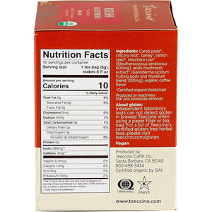 Teeccino Reishi Eleuthero French Roast Mushroom Herbal Tea 10ct