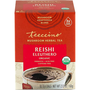 Teeccino Reishi Eleuthero French Roast Mushroom Herbal Tea 10ct