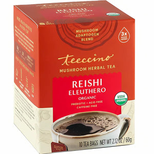 Teeccino Reishi Eleuthero French Roast Mushroom Herbal Tea 10ct