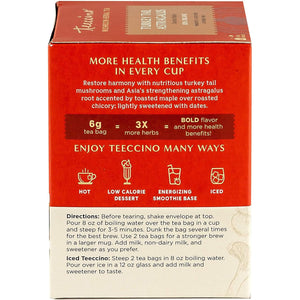 Teeccino Turkey Tail Astragalus Toasted Maple Mushroom Herbal Tea 10ct