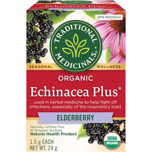 Traditional Medicinals Organic Echinacea Plus Elderberry Tea 16ct