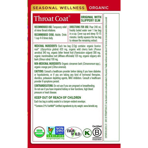 Traditional Medicinals Organic Throat Coat Tea 16ct