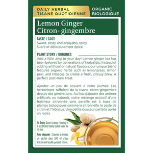 Traditional Medicinals Organic Lemon Ginger Tea 16ct