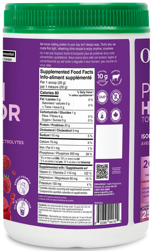 Organika All Day Protein Hydrator 650g - Wild Raspberry