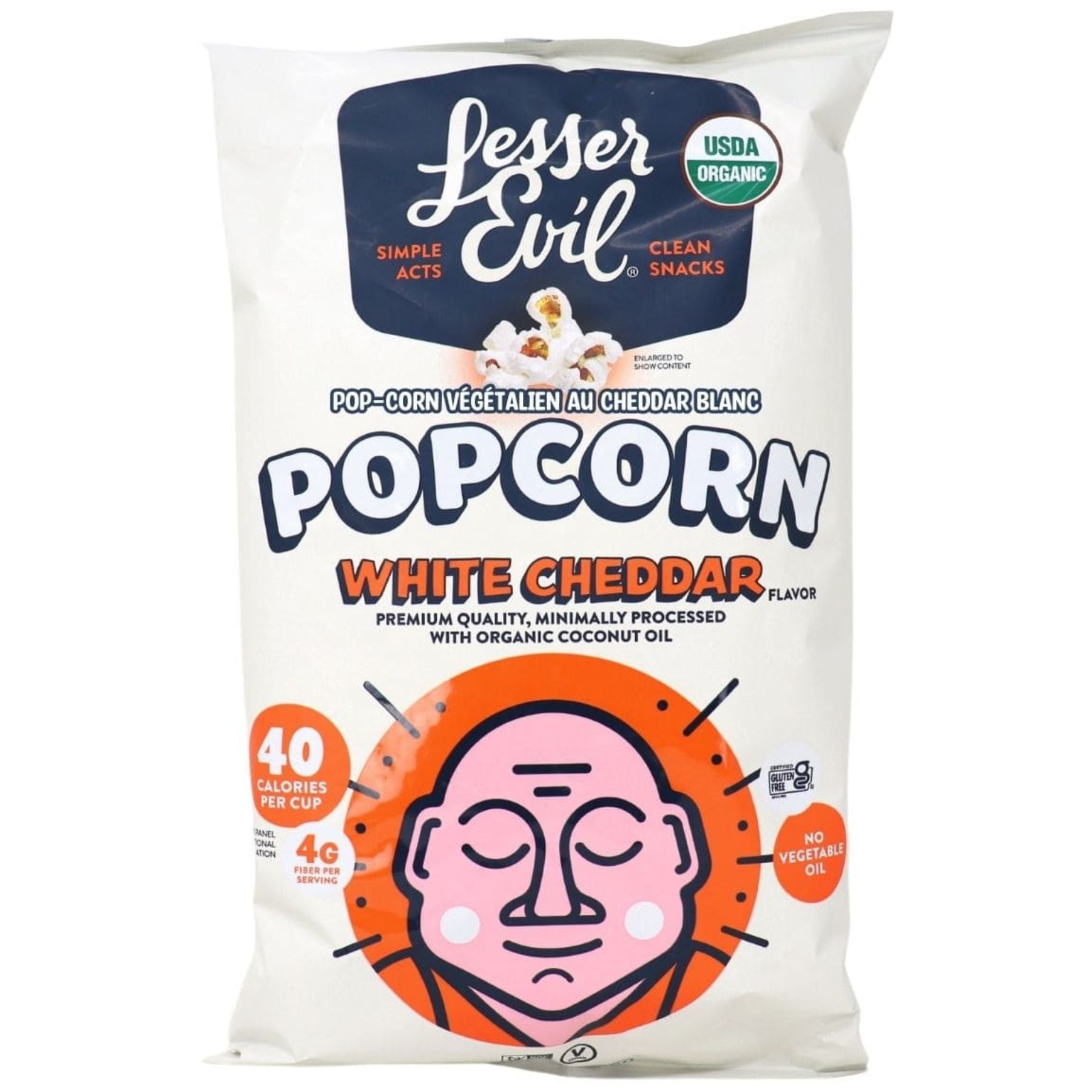 Lesser Evil Organic Popcorn - No Cheese Cheesiness 142g