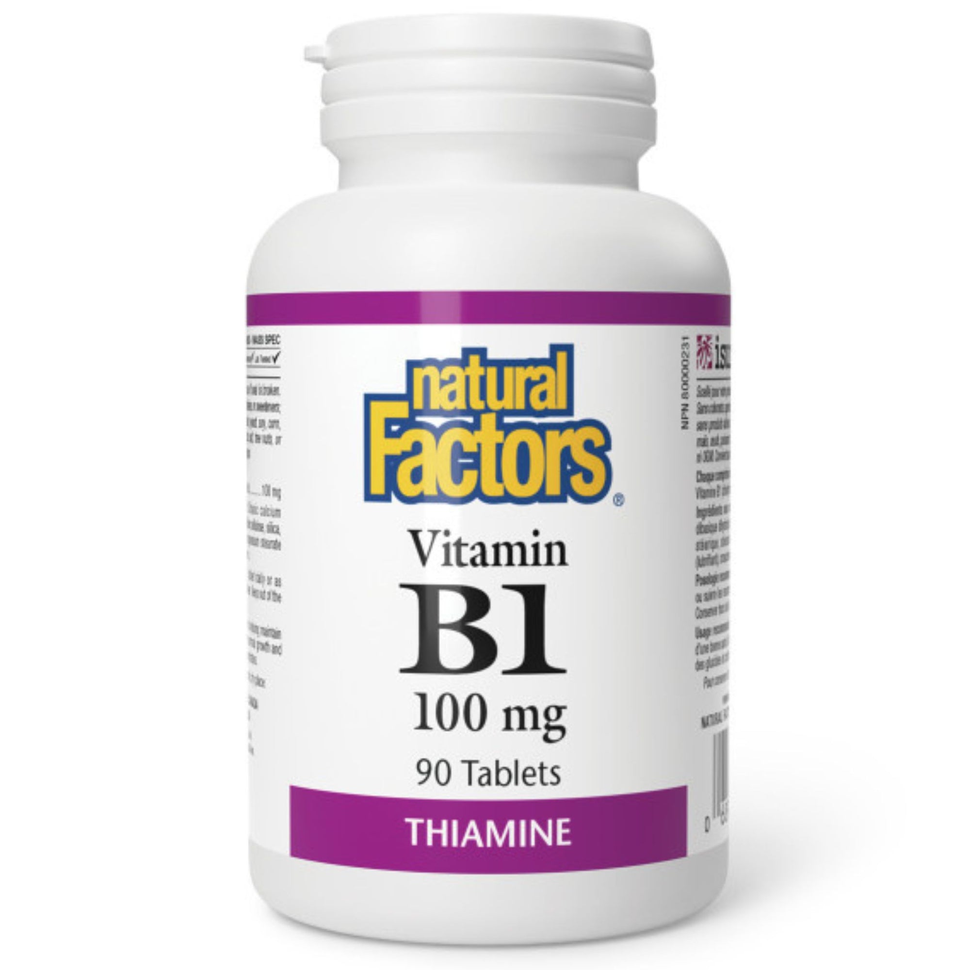 Natural Factors Vitamin B1 100 mg 90s
