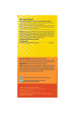 Renew Life® BoulardiiMAX, Antibiotic-Associated diarrhea, Travel Support Probiotic, 10 Billion Active Cultures 30s