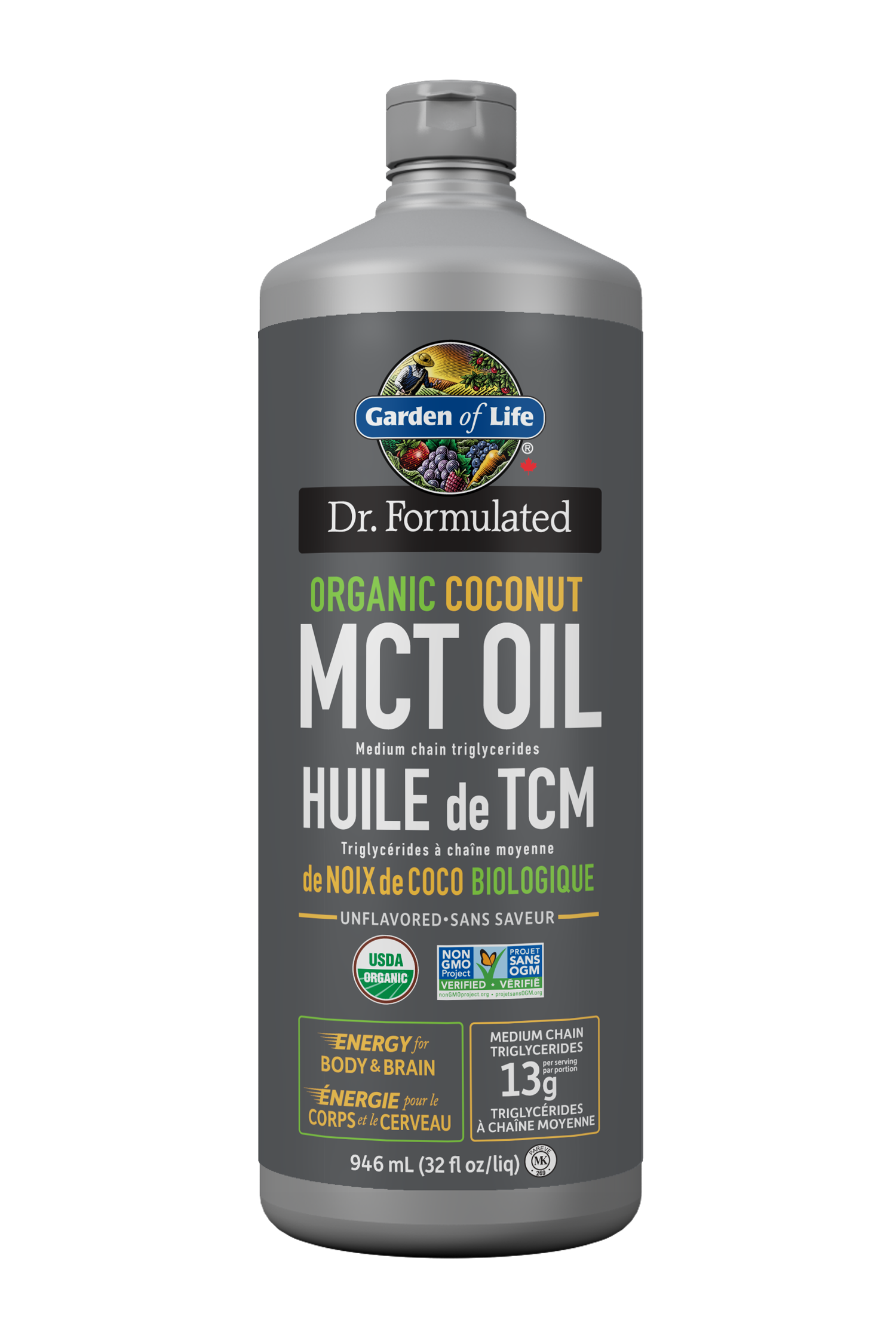 Garden of Life Dr. Formulated 100% Organic Coconut MCT Oil 946ml