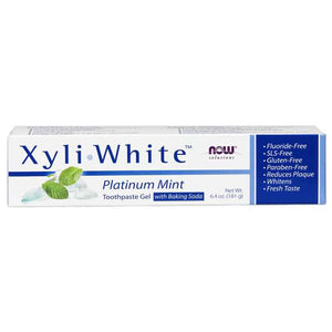NOW XyliWhite Platinum Mint with Baking Soda Toothpaste Gel 181g
