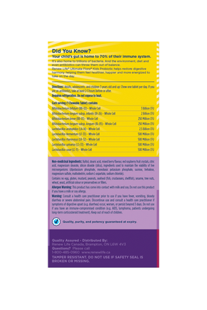 Renew Life® Ultimate Flora® Kids Probiotic, 10 Billion Active Cultures 30s