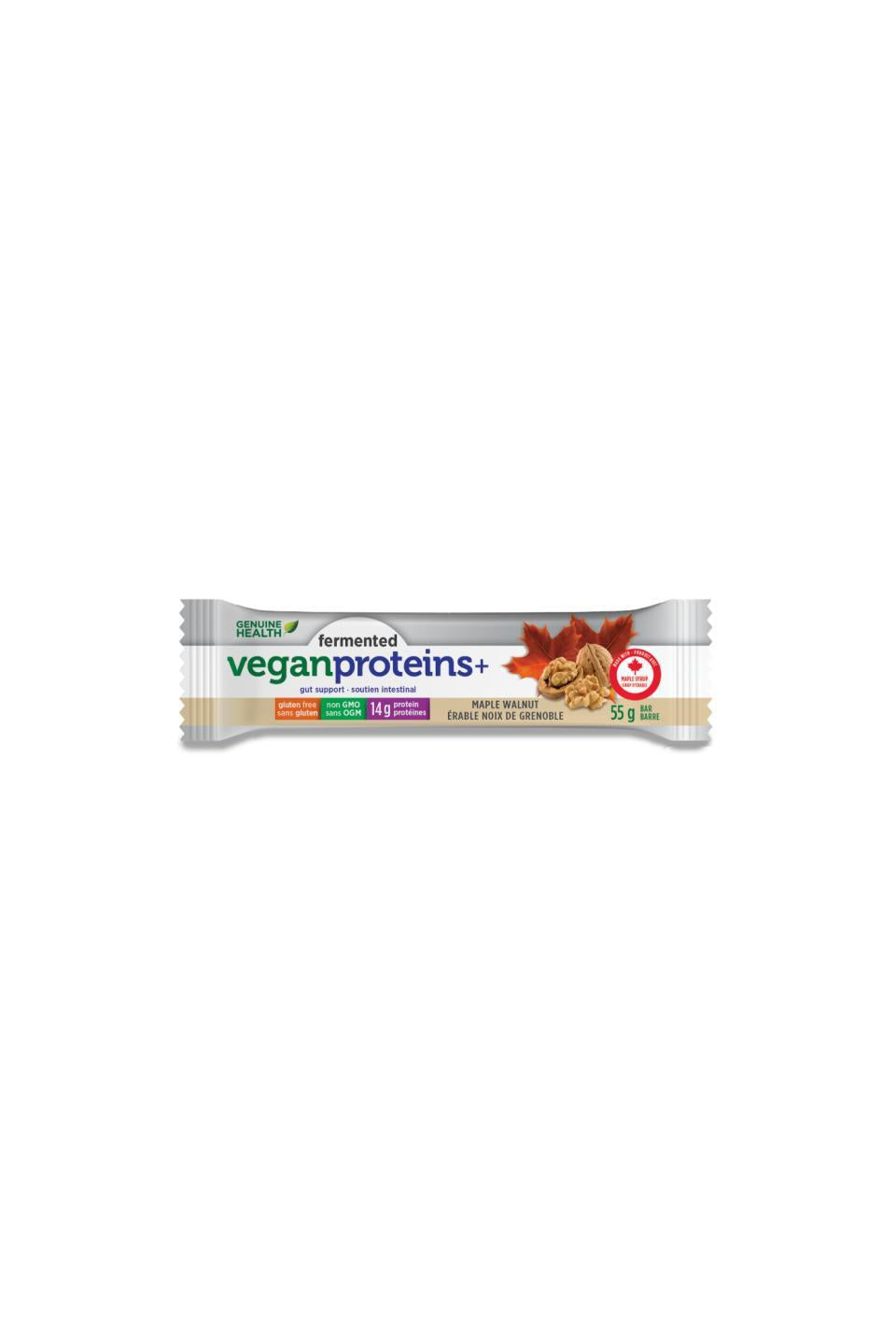 Genuine Health Fermented Vegan Proteins+ Bar Maple Walnut Flavour 55g