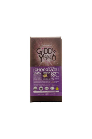 Giddy Yo Vanilla Salt 84% Dark Chocolate Bar Certified Organic 60g