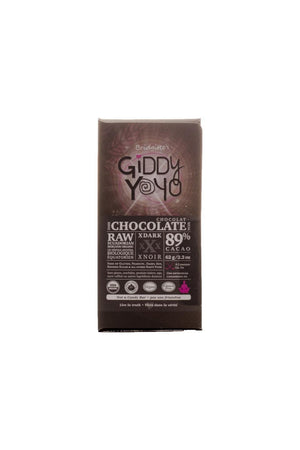 Giddy Yo XDark 89% Dark Chocolate Bar Certified Organic 60g - Older packaging