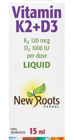New Roots Vitamin D3 + K2 15ml
